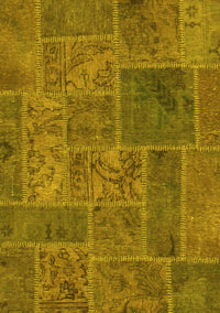 Patchwork Yellow Transitional Rug, abs1261yw