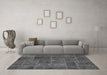 Machine Washable Patchwork Gray Transitional Rug in a Living Room,, wshabs1261gry