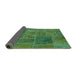 Sideview of Patchwork Turquoise Transitional Rug, abs1261turq