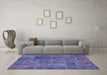 Machine Washable Patchwork Blue Transitional Rug in a Living Room, wshabs1261blu