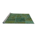 Sideview of Machine Washable Patchwork Light Blue Transitional Rug, wshabs1261lblu