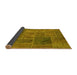 Sideview of Patchwork Yellow Transitional Rug, abs1261yw