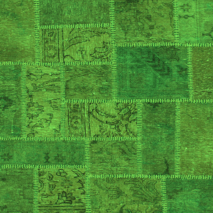 Square Patchwork Green Transitional Rug, abs1261grn