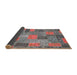 Sideview of Abstract Gunmetal Gray Patchwork Rug, abs1262