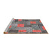 Sideview of Machine Washable Abstract Gunmetal Gray Rug, wshabs1262