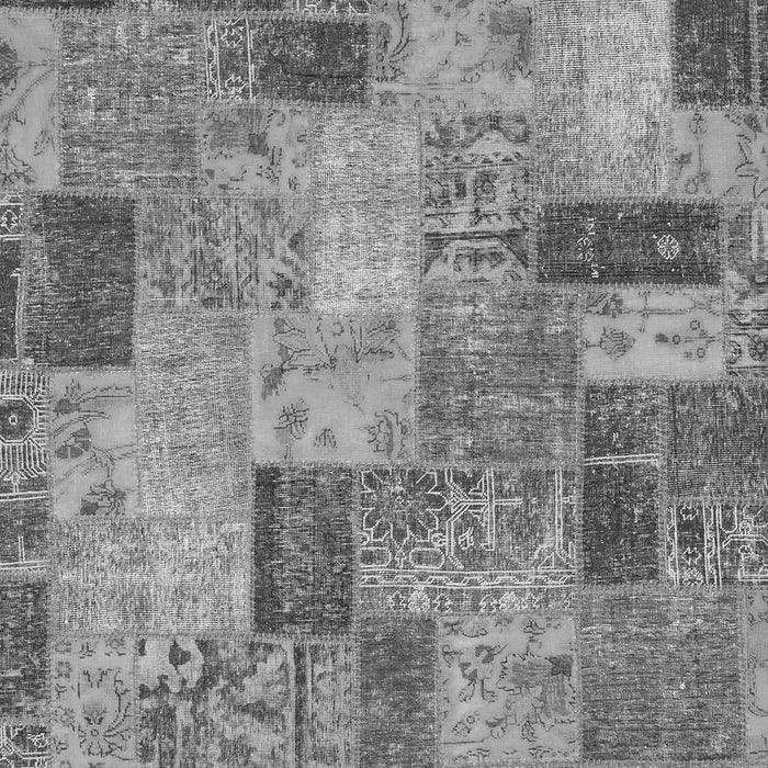 Machine Washable Patchwork Gray Transitional Rug, wshabs1262gry