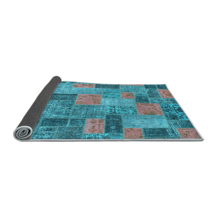 Sideview of Patchwork Light Blue Transitional Rug, abs1262lblu