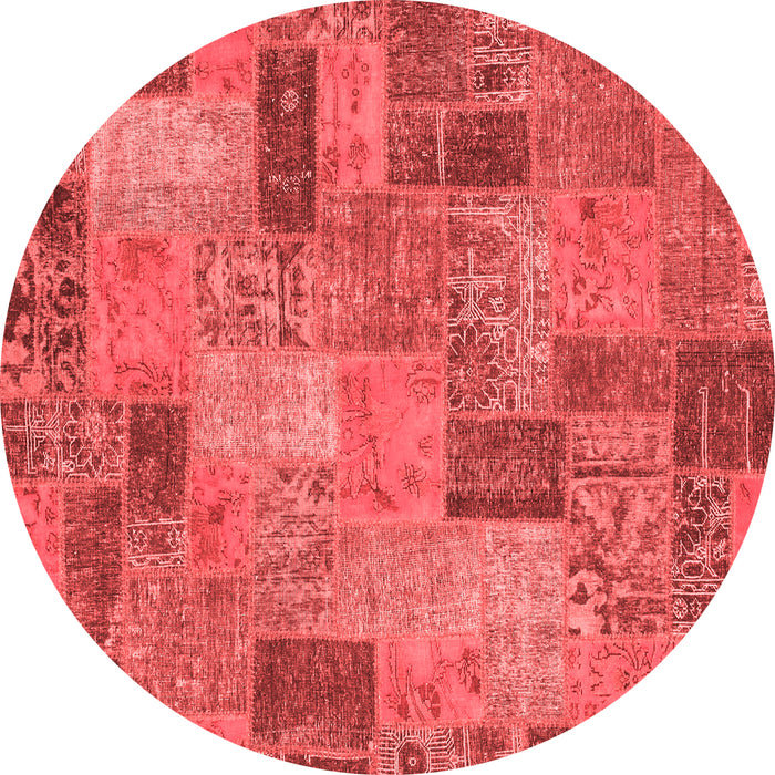 Machine Washable Patchwork Red Transitional Rug, wshabs1262red