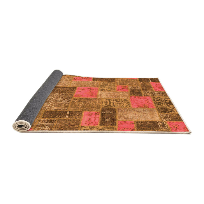 Sideview of Patchwork Orange Transitional Rug, abs1262org