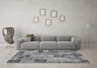 Machine Washable Patchwork Gray Transitional Rug in a Living Room,, wshabs1262gry