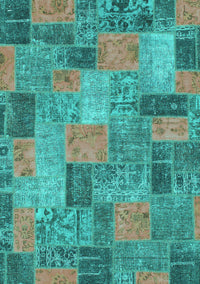 Patchwork Turquoise Transitional Rug, abs1262turq