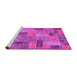 Sideview of Machine Washable Patchwork Pink Transitional Rug, wshabs1262pnk