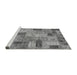 Sideview of Machine Washable Patchwork Gray Transitional Rug, wshabs1262gry