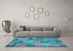 Machine Washable Patchwork Light Blue Transitional Rug in a Living Room, wshabs1262lblu