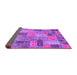 Sideview of Patchwork Purple Transitional Rug, abs1262pur