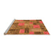 Sideview of Machine Washable Patchwork Orange Transitional Area Rugs, wshabs1262org