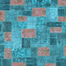 Square Patchwork Light Blue Transitional Rug, abs1262lblu