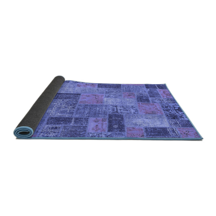 Sideview of Patchwork Blue Transitional Rug, abs1262blu