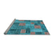 Sideview of Machine Washable Patchwork Light Blue Transitional Rug, wshabs1262lblu