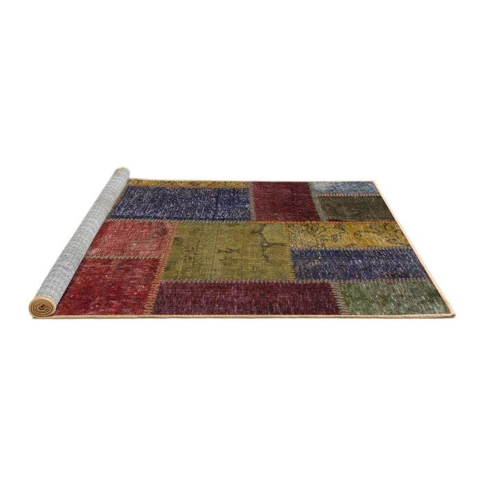 Sideview of Machine Washable Abstract Red Brown Rug, wshabs1263