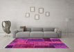 Machine Washable Patchwork Pink Transitional Rug in a Living Room, wshabs1263pnk