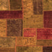 Square Patchwork Orange Transitional Rug, abs1263org