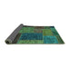 Sideview of Patchwork Turquoise Transitional Rug, abs1263turq