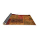 Sideview of Patchwork Orange Transitional Rug, abs1263org