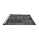 Sideview of Machine Washable Patchwork Gray Transitional Rug, wshabs1263gry