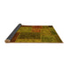 Sideview of Patchwork Yellow Transitional Rug, abs1263yw