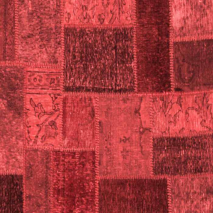 Machine Washable Patchwork Red Transitional Rug, wshabs1263red