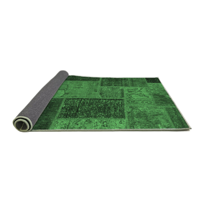 Sideview of Patchwork Emerald Green Transitional Rug, abs1263emgrn