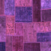 Square Patchwork Purple Transitional Rug, abs1263pur