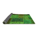 Sideview of Patchwork Green Transitional Rug, abs1263grn