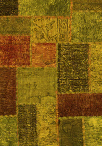 Patchwork Yellow Transitional Rug, abs1263yw