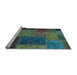 Sideview of Machine Washable Patchwork Light Blue Transitional Rug, wshabs1263lblu