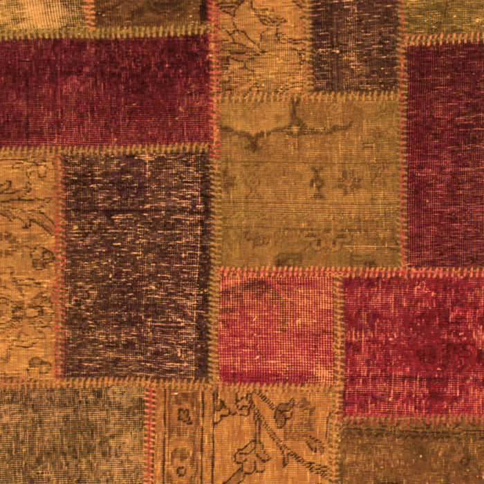 Machine Washable Patchwork Orange Transitional Area Rugs, wshabs1263org