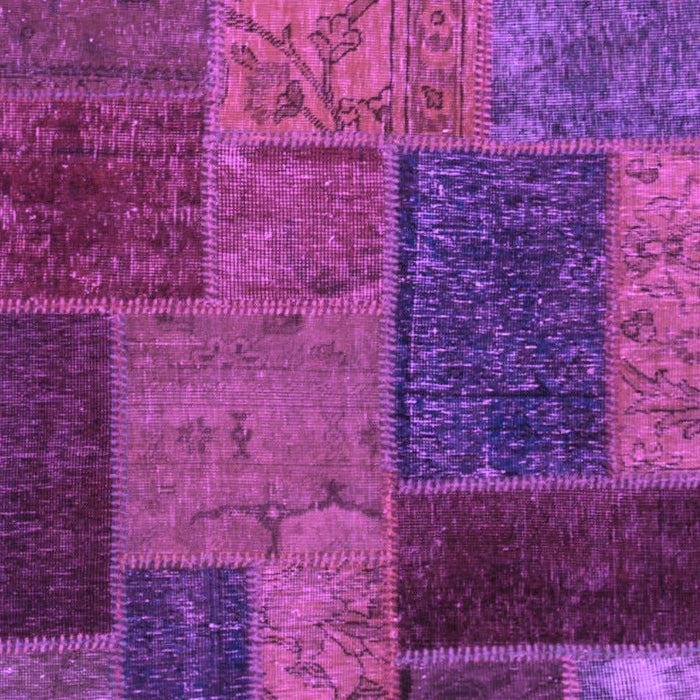 Machine Washable Patchwork Purple Transitional Area Rugs, wshabs1263pur