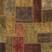 Square Patchwork Brown Transitional Rug, abs1263brn