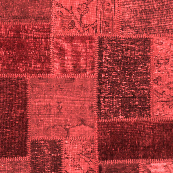 Machine Washable Patchwork Red Transitional Rug, wshabs1263red