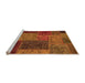 Sideview of Machine Washable Patchwork Orange Transitional Area Rugs, wshabs1263org