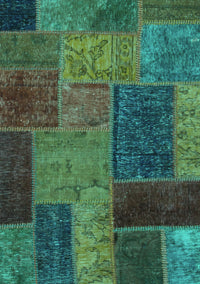 Patchwork Turquoise Transitional Rug, abs1263turq