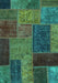 Patchwork Turquoise Transitional Rug, abs1263turq