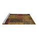 Sideview of Machine Washable Patchwork Brown Transitional Rug, wshabs1263brn