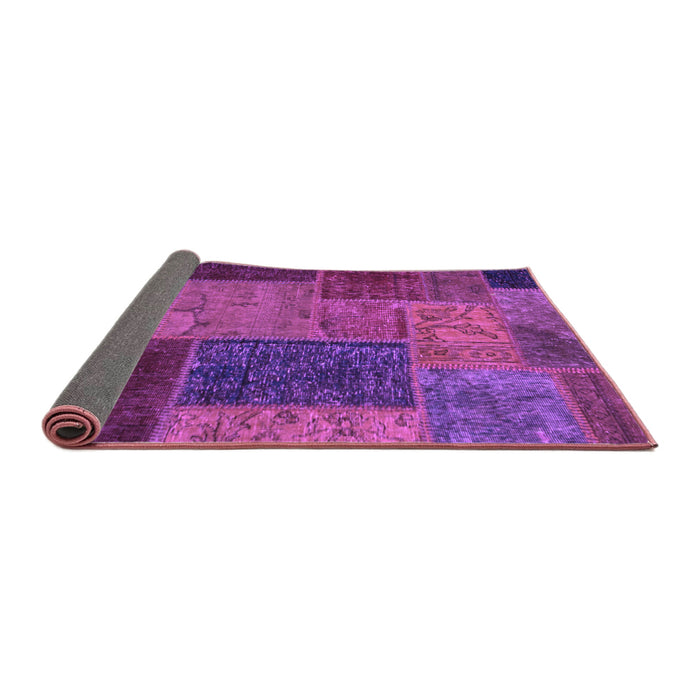 Sideview of Patchwork Purple Transitional Rug, abs1263pur