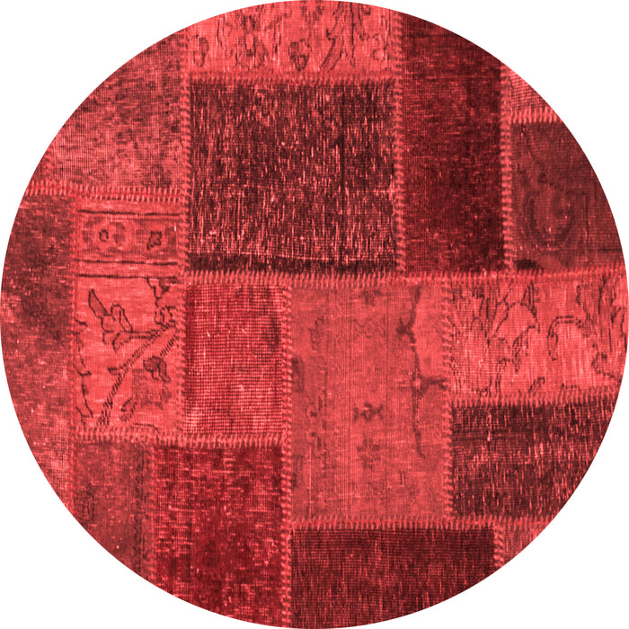Machine Washable Patchwork Red Transitional Rug, wshabs1263red