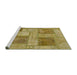 Sideview of Machine Washable Abstract Dark Bisque Brown Rug, wshabs1264