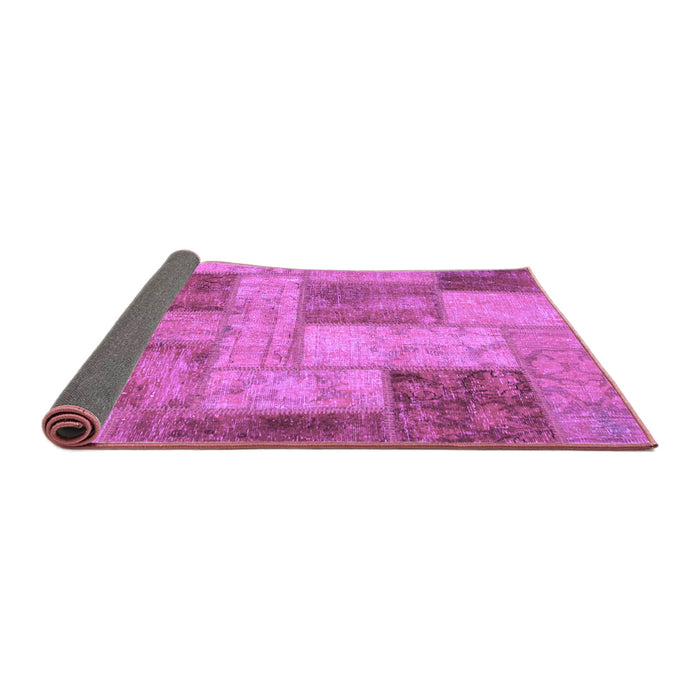Sideview of Patchwork Purple Transitional Rug, abs1264pur