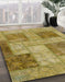 Machine Washable Abstract Dark Bisque Brown Rug in a Family Room, wshabs1264
