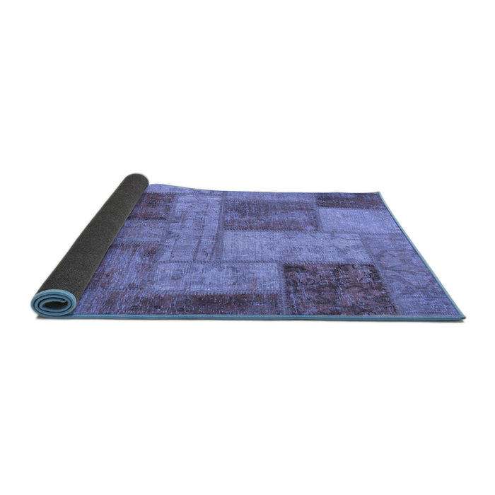 Sideview of Patchwork Blue Transitional Rug, abs1264blu